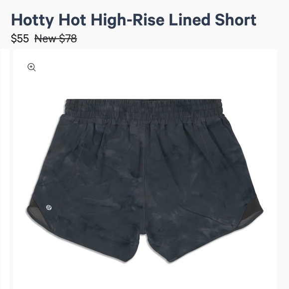 Women’s Lululemon Hotty Hot High Rise 4” Lined Blue Tie Dye Shorts Size 4 - Picture 9 of 10